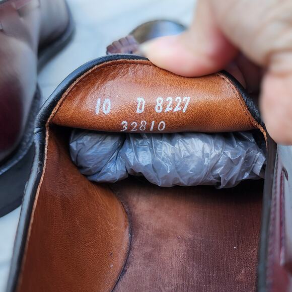 Allen Edmonds Burgundy Grayson Tassel Leather Loafers 10 - Picture 5 of 10